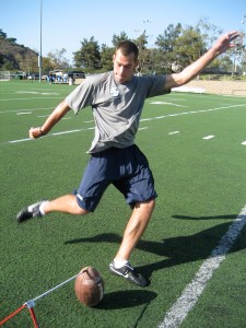 Stanley Shurson kicking in a private lesson with TKS in San Diego